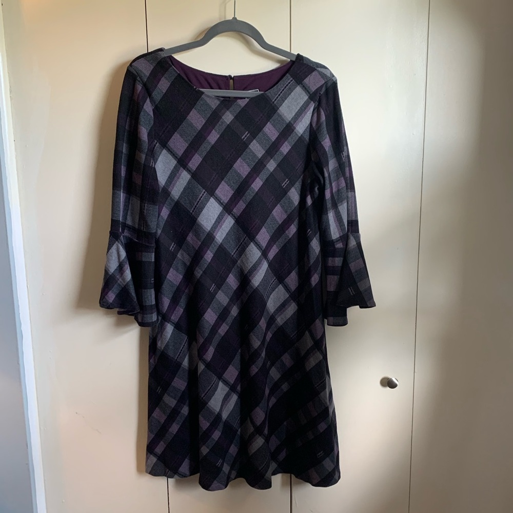 Plaid Long Sleeve Dress